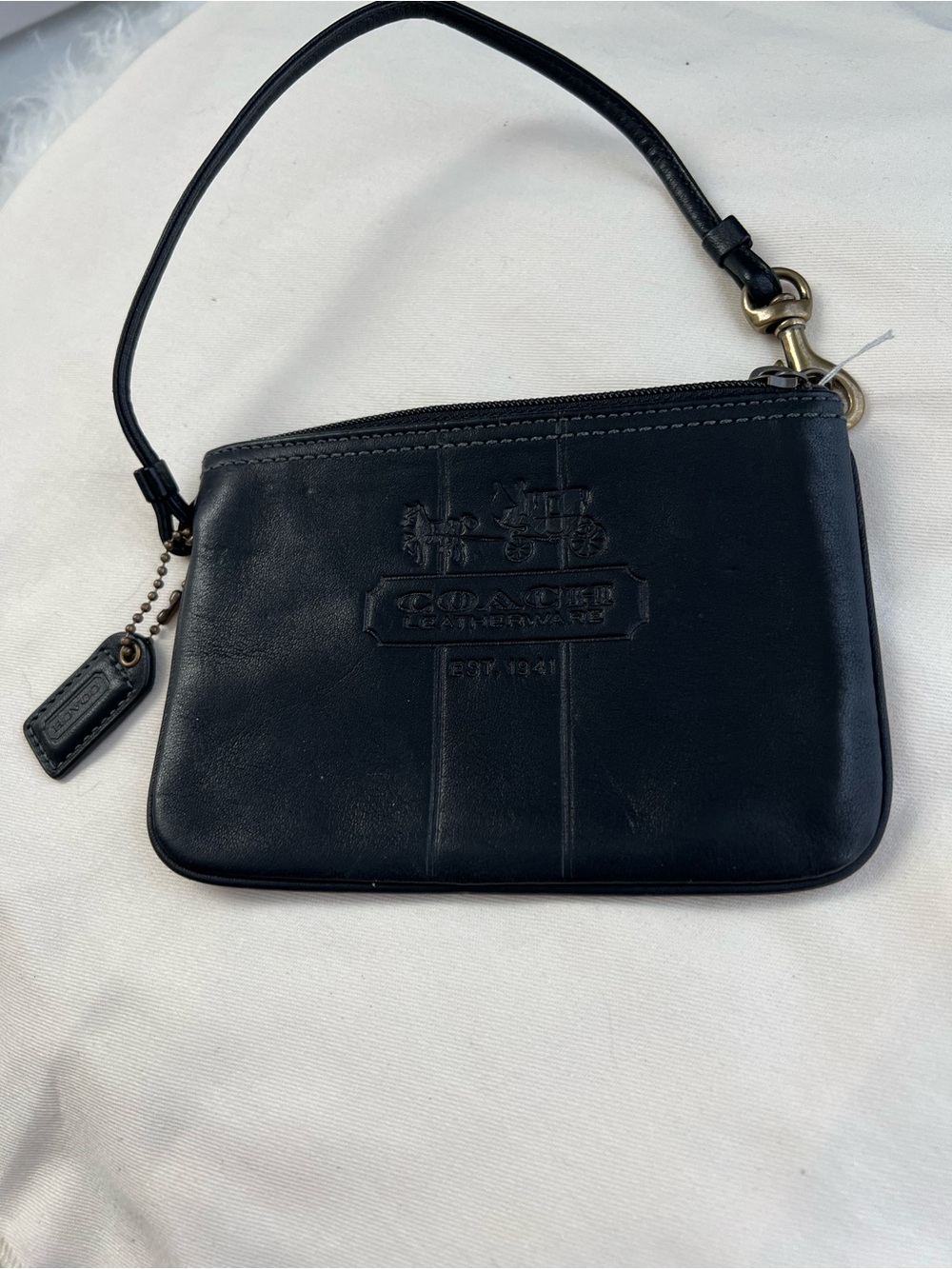 Coach Leatherware Est. 1941 Black Leather Wristlet